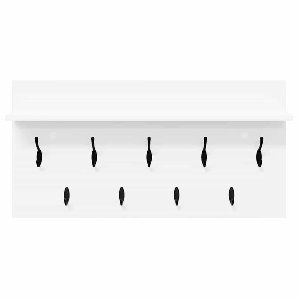 vidaXL Wall-Mounted Coat Rack White 80 x 40 x 12 cm Engineered wood