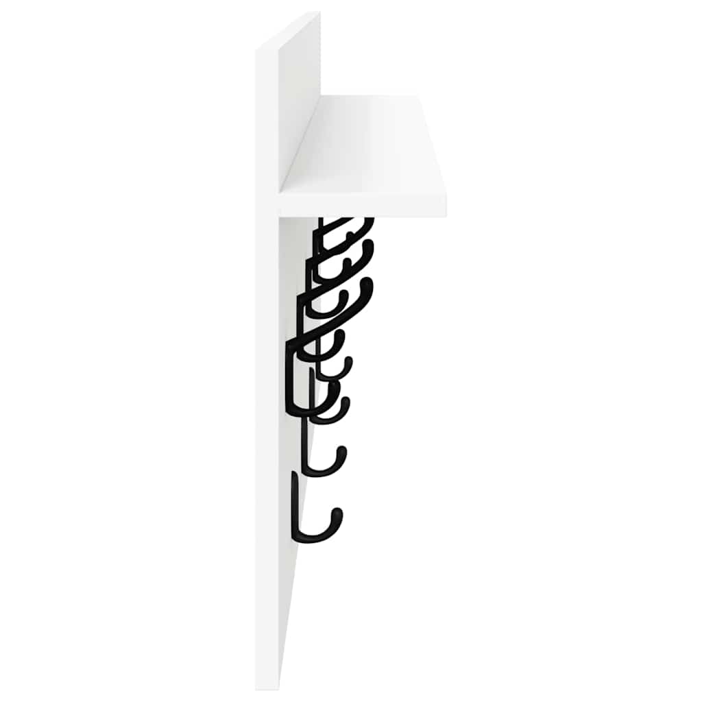 vidaXL Wall-Mounted Coat Rack White 80 x 40 x 12 cm Engineered wood