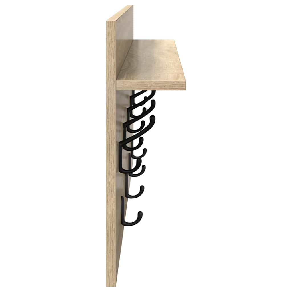 vidaXL Wall-Mounted Coat Rack with Shelf Sonoma Oak 80 x 40 x 12 cm