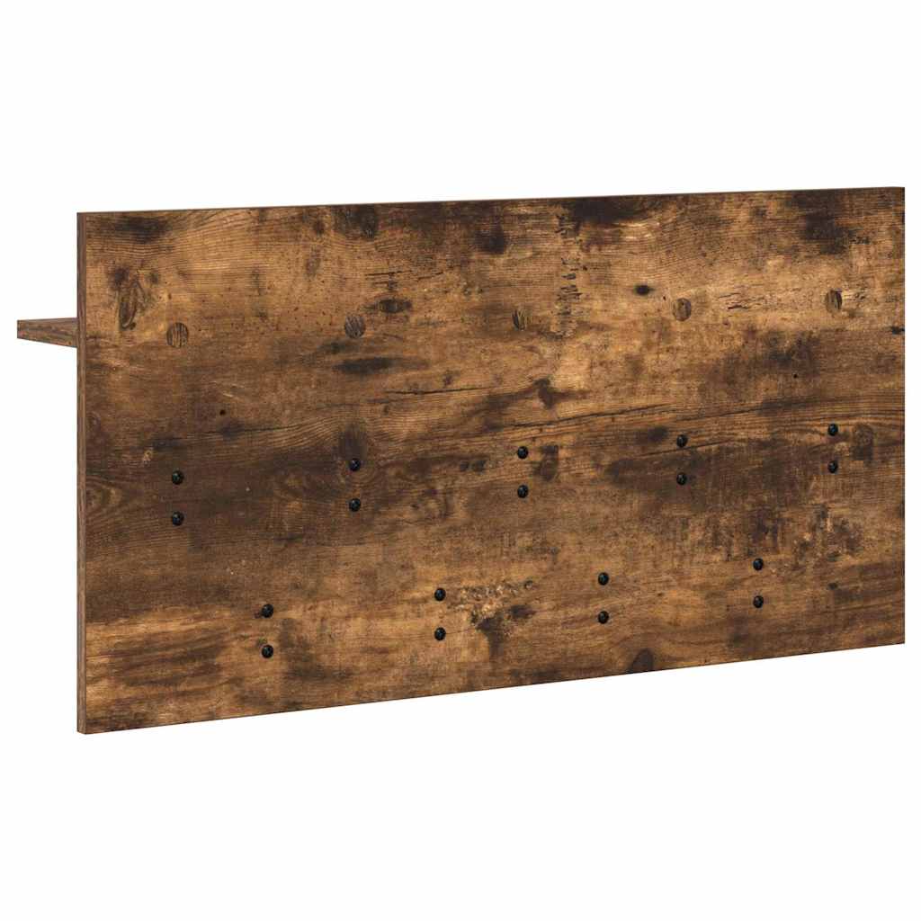 vidaXL Wall-Mounted Coat Rack with Shelf Smoked Oak 80 x 40 x 12 cm