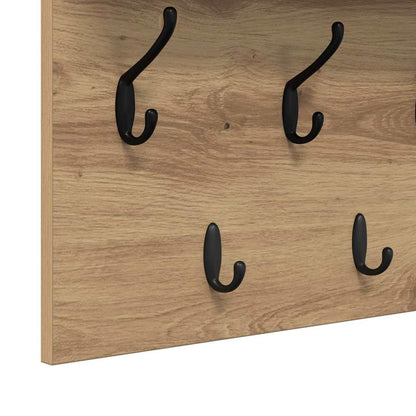 vidaXL Wall-Mounted Coat Rack with Shelf Artisan Oak 80 x 40 x 12 cm