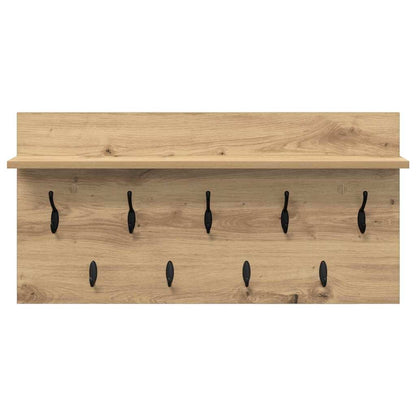 vidaXL Wall-Mounted Coat Rack Wall-Mounted Artisan Oak 80 x 40 x 12 cm