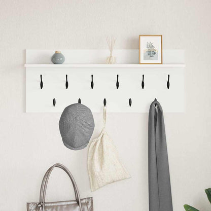 vidaXL Wall-Mounted Coat Rack White 100 x 40 x 12 cm Engineered wood