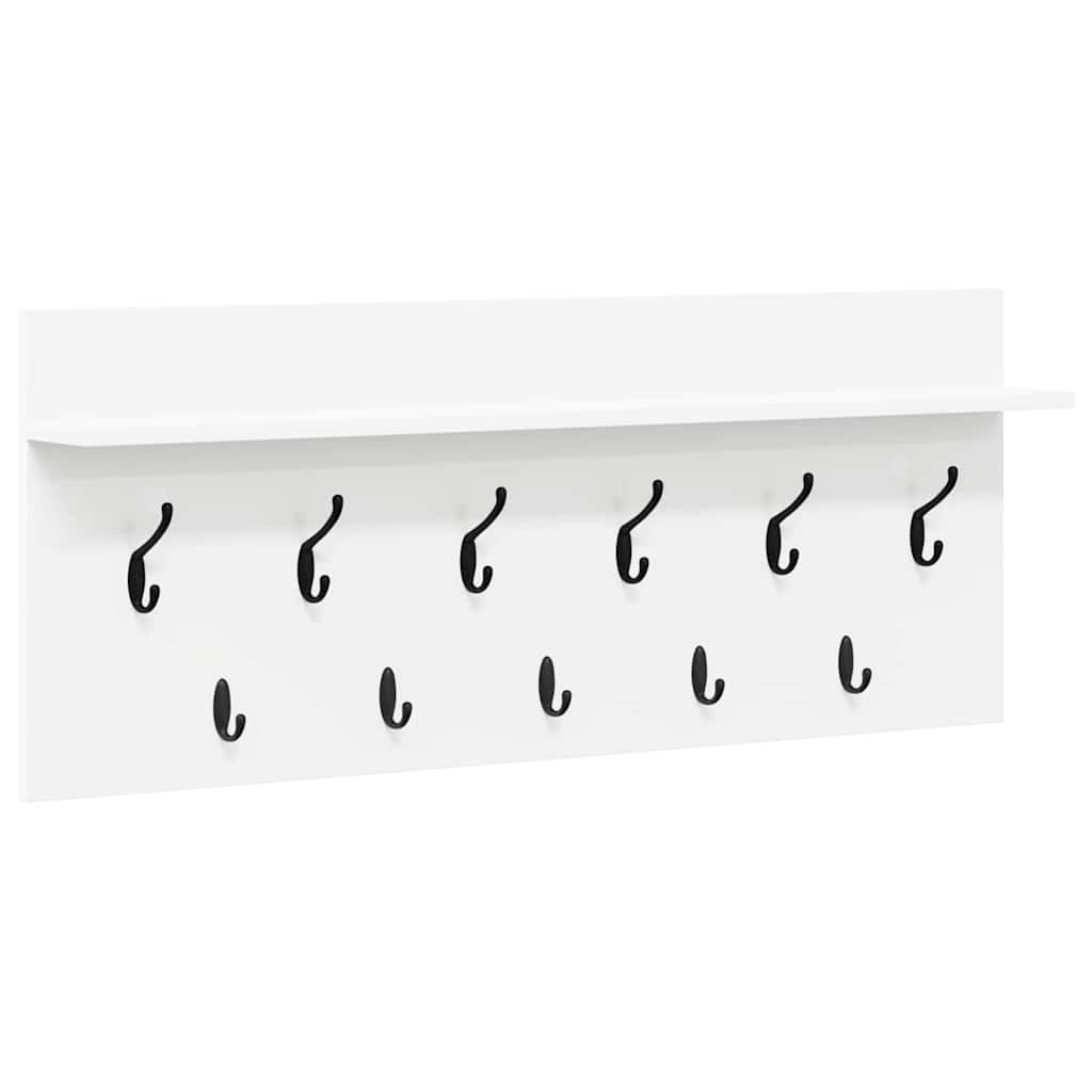 vidaXL Wall-Mounted Coat Rack White 100 x 40 x 12 cm Engineered wood
