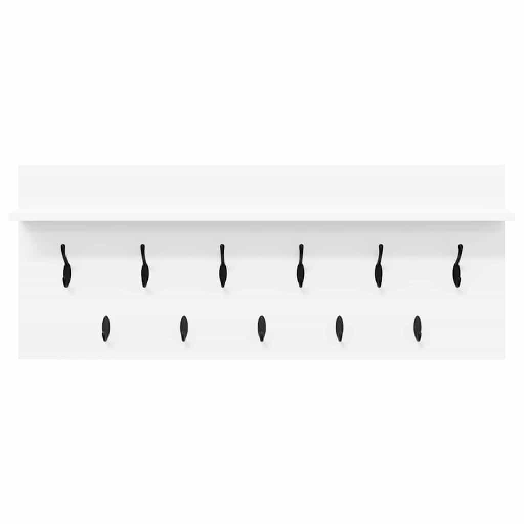 vidaXL Wall-Mounted Coat Rack White 100 x 40 x 12 cm Engineered wood