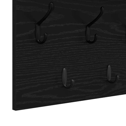 vidaXL Wall-Mounted Coat Rack with Shelf Black Oak 100 x 40 x 12 cm