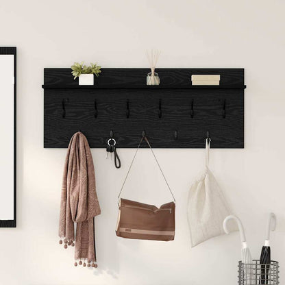 vidaXL Wall-Mounted Coat Rack Wall-Mounted Black Oak 100 x 40 x 12 cm