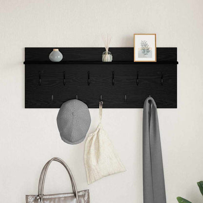 vidaXL Wall-Mounted Coat Rack with Shelf Black Oak 100 x 40 x 12 cm