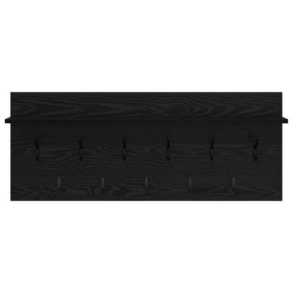 vidaXL Wall-Mounted Coat Rack with Shelf Black Oak 100 x 40 x 12 cm