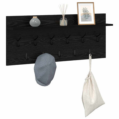 vidaXL Wall-Mounted Coat Rack with Shelf Black Oak 100 x 40 x 12 cm