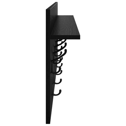 vidaXL Wall-Mounted Coat Rack Wall-Mounted Black Oak 100 x 40 x 12 cm