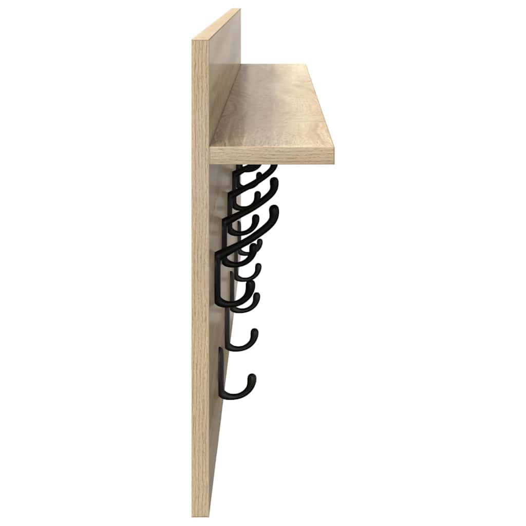 vidaXL Wall-Mounted Coat Rack with Shelf Sonoma Oak 100 x 40 x 12 cm