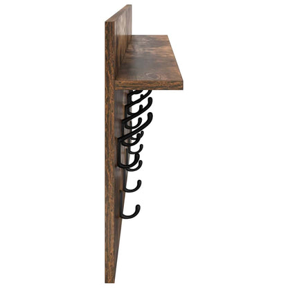 vidaXL Wall-Mounted Coat Rack with Shelf Smoked Oak 100 x 40 x 12 cm