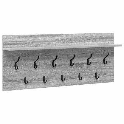 vidaXL Wall-Mounted Coat Rack Wall-Mounted Grey Sonoma Engineered wood