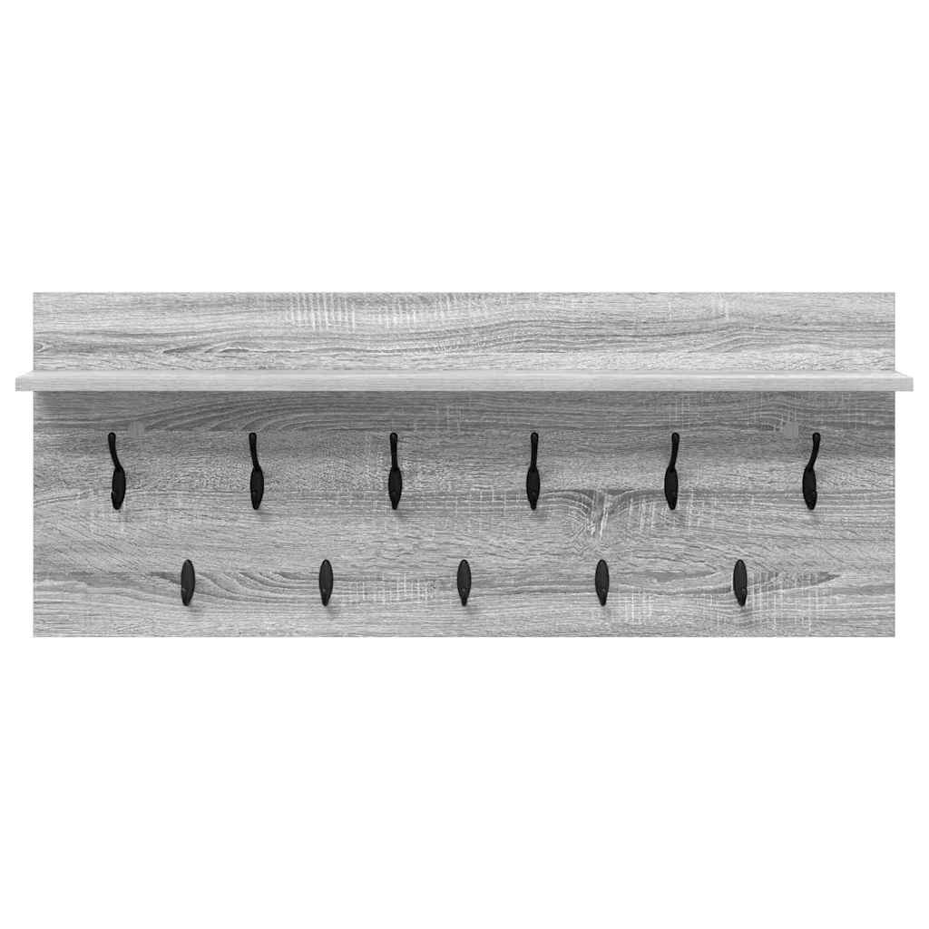 vidaXL Wall-Mounted Coat Rack with Shelf Grey Sonoma 100 x 40 x 12 cm
