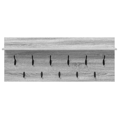 vidaXL Wall-Mounted Coat Rack with Shelf Grey Sonoma 100 x 40 x 12 cm