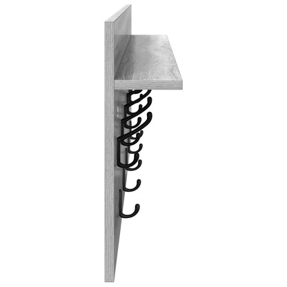 vidaXL Wall-Mounted Coat Rack with Shelf Grey Sonoma 100 x 40 x 12 cm