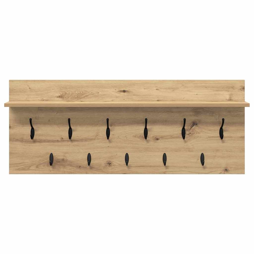 vidaXL Wall-Mounted Coat Rack with Shelf Artisan Oak 100 x 40 x 12 cm