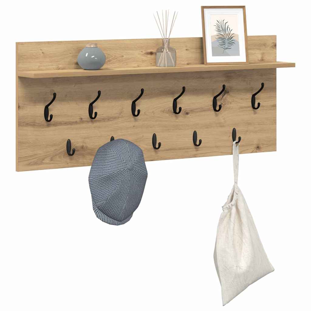 vidaXL Wall-Mounted Coat Rack Wall-Mounted Artisan Oak Engineered wood
