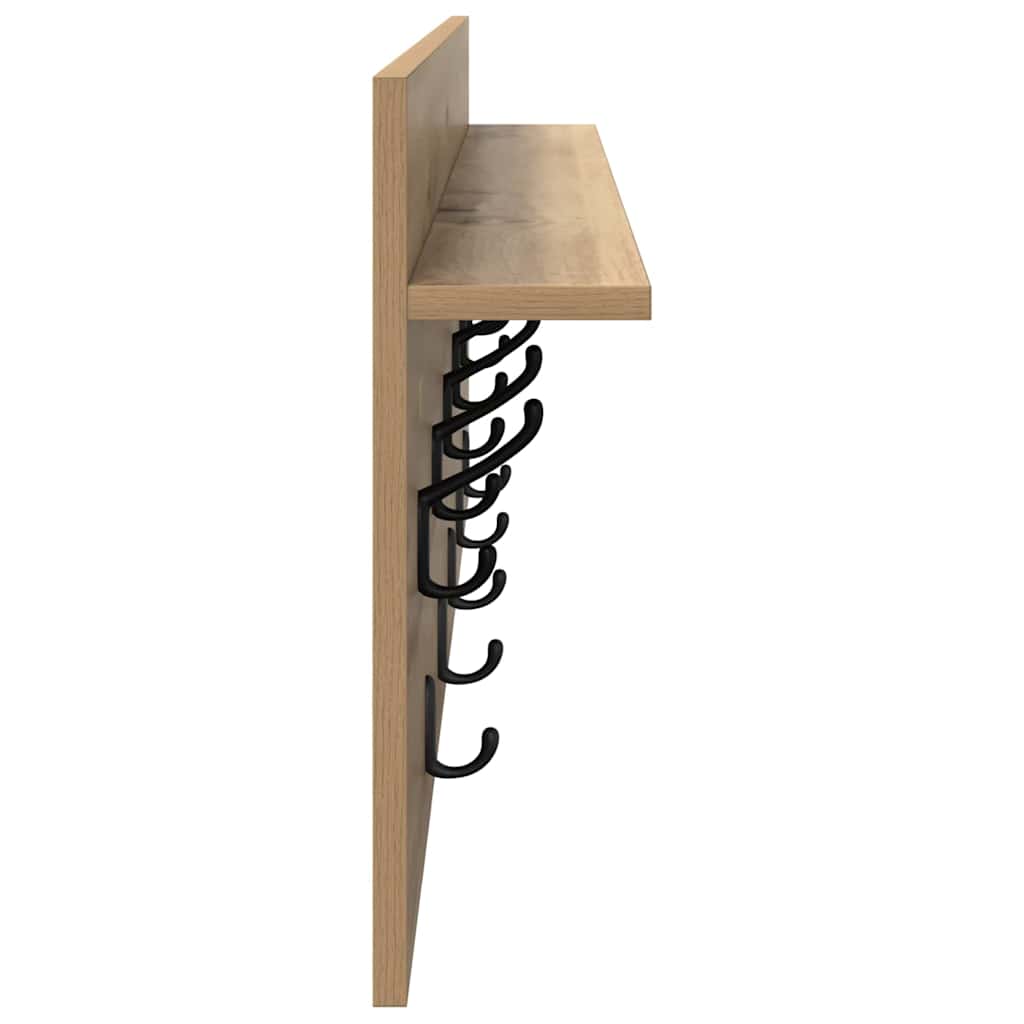 vidaXL Wall-Mounted Coat Rack Wall-Mounted Artisan Oak Engineered wood