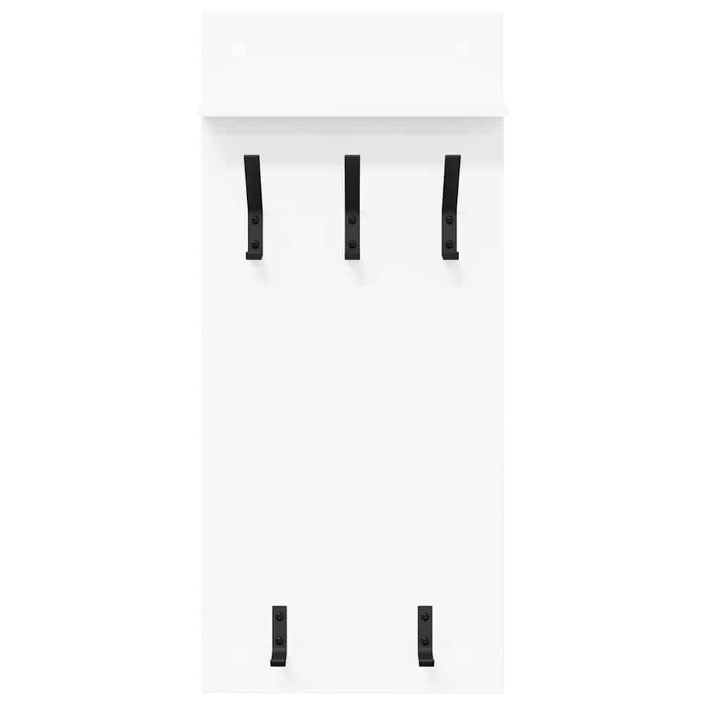 vidaXL Wall-Mounted Coat Rack White 40 x 10 x 90 cm Engineered wood