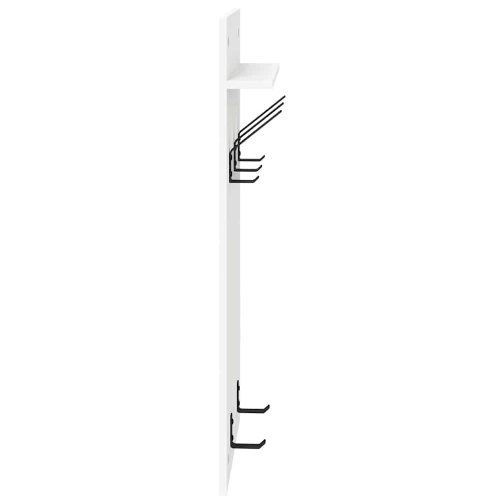 vidaXL Wall-Mounted Coat Rack White 40 x 10 x 90 cm Engineered wood