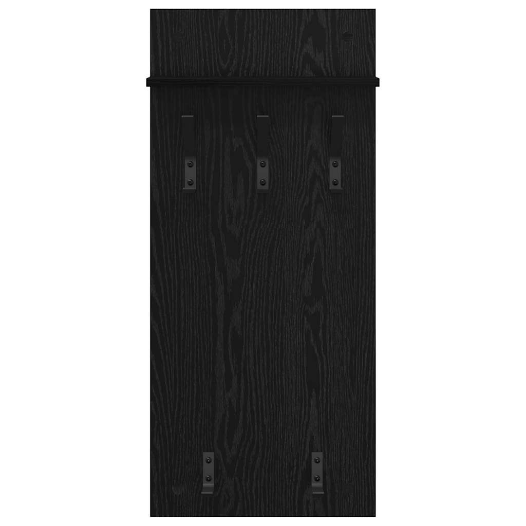 vidaXL Wall-Mounted Coat Rack with Shelf Black Oak 40 x 10 x 90 cm