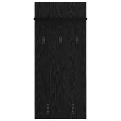 vidaXL Wall-Mounted Coat Rack with Shelf Black Oak 40 x 10 x 90 cm