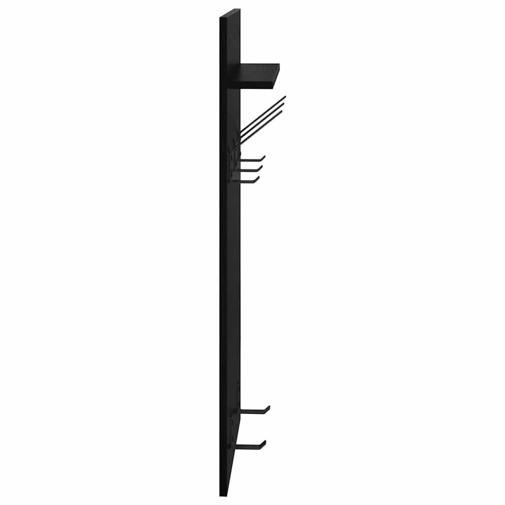 vidaXL Wall-Mounted Coat Rack with Shelf Black Oak 40 x 10 x 90 cm