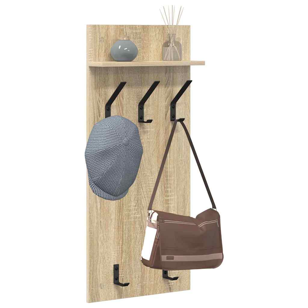 vidaXL Wall-Mounted Coat Rack with Shelf Sonoma Oak 40 x 10 x 90 cm