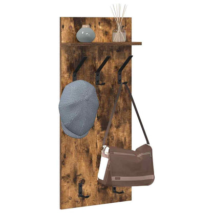 vidaXL Wall-Mounted Coat Rack with Shelf Smoked Oak 40 x 10 x 90 cm