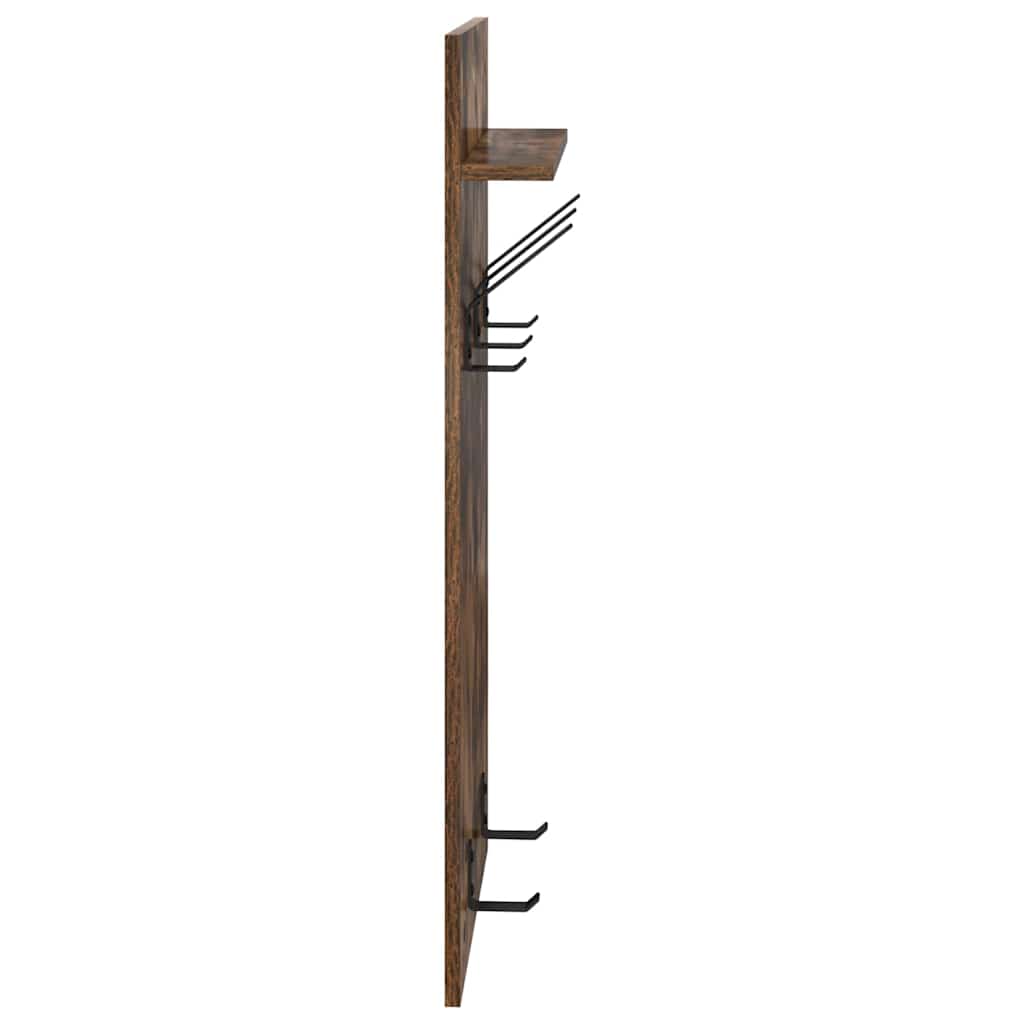 vidaXL Wall-Mounted Coat Rack with Shelf Smoked Oak 40 x 10 x 90 cm