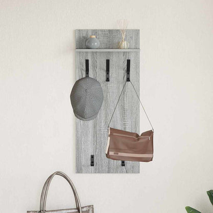 vidaXL Wall-Mounted Coat Rack with Shelf Grey Sonoma 40 x 10 x 90 cm