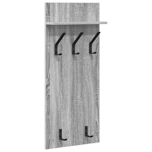 vidaXL Wall-Mounted Coat Rack with Shelf Grey Sonoma 40 x 10 x 90 cm