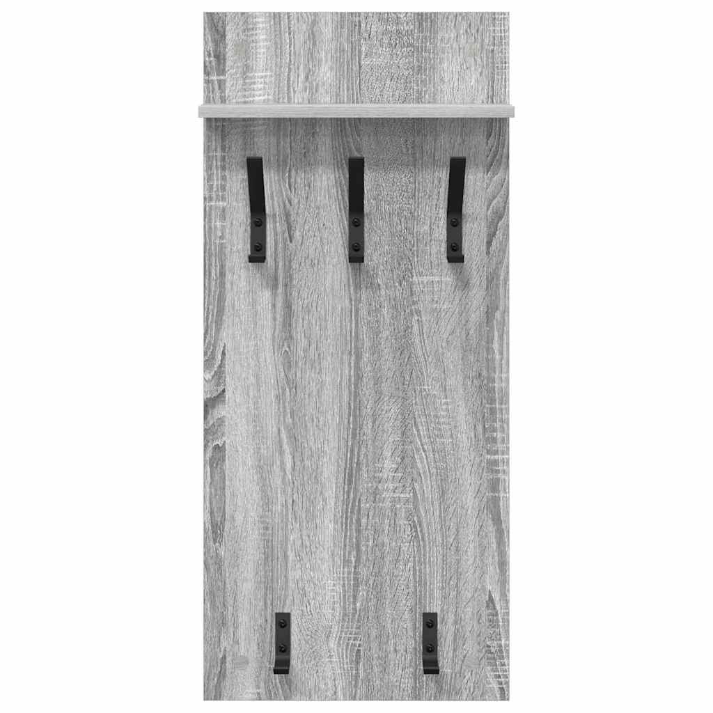vidaXL Wall-Mounted Coat Rack with Shelf Grey Sonoma 40 x 10 x 90 cm
