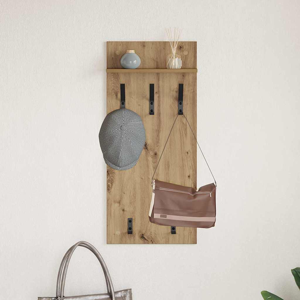 vidaXL Wall-Mounted Coat Rack with Shelf Artisan Oak 40 x 10 x 90 cm