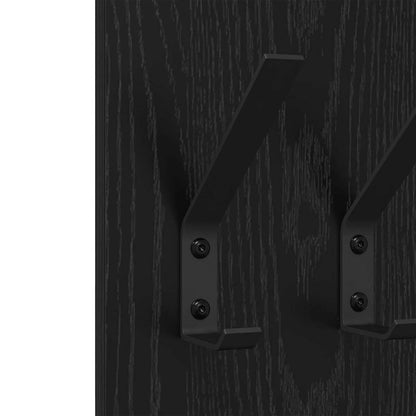 vidaXL Wall-Mounted Coat Rack Wall-mounted Black Oak 20 x 1.5 x 100 cm