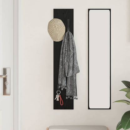 vidaXL Wall-Mounted Coat Rack Wall-mounted Black Oak 20 x 1.5 x 100 cm