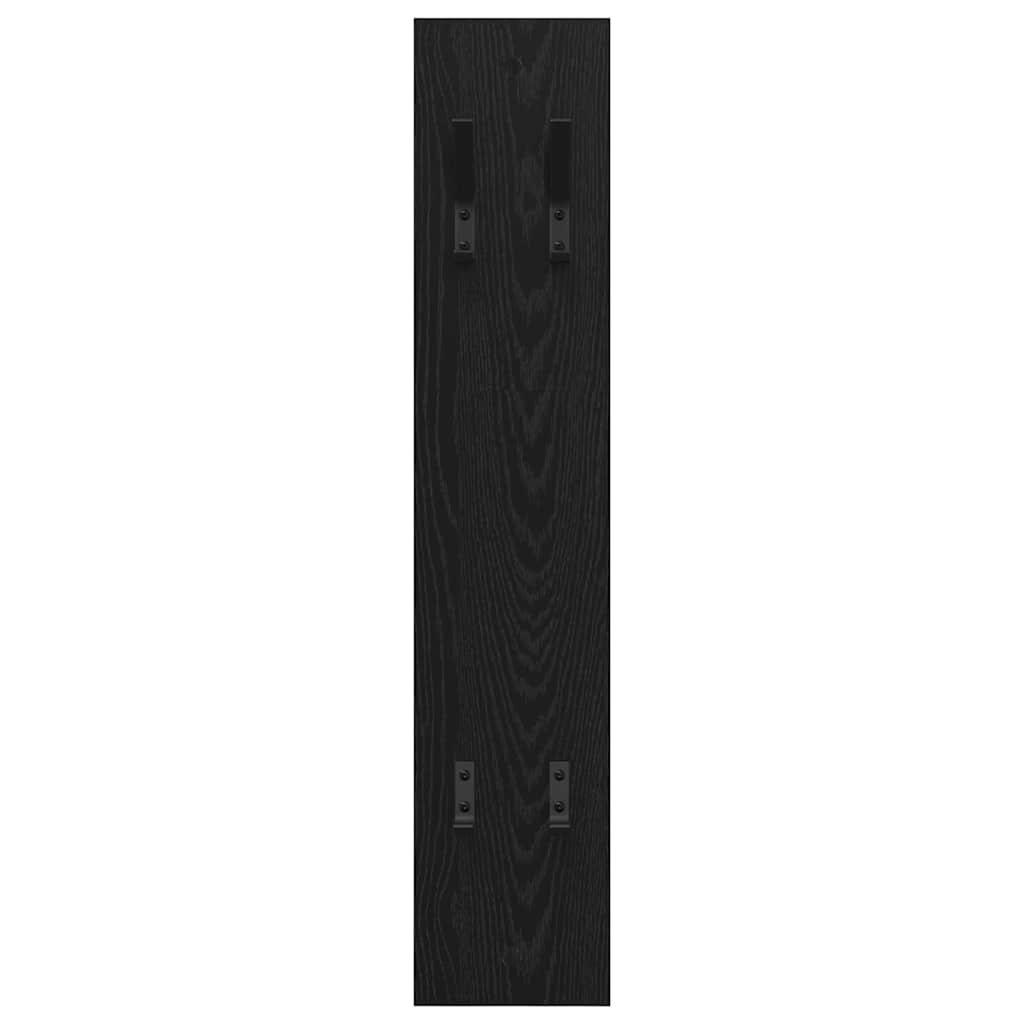 vidaXL Wall-Mounted Coat Rack Wall-mounted Black Oak 20 x 1.5 x 100 cm