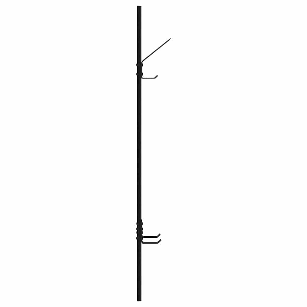vidaXL Wall-Mounted Coat Rack Wall-Mounted Black Oak 20 x 1.5 x 100 cm