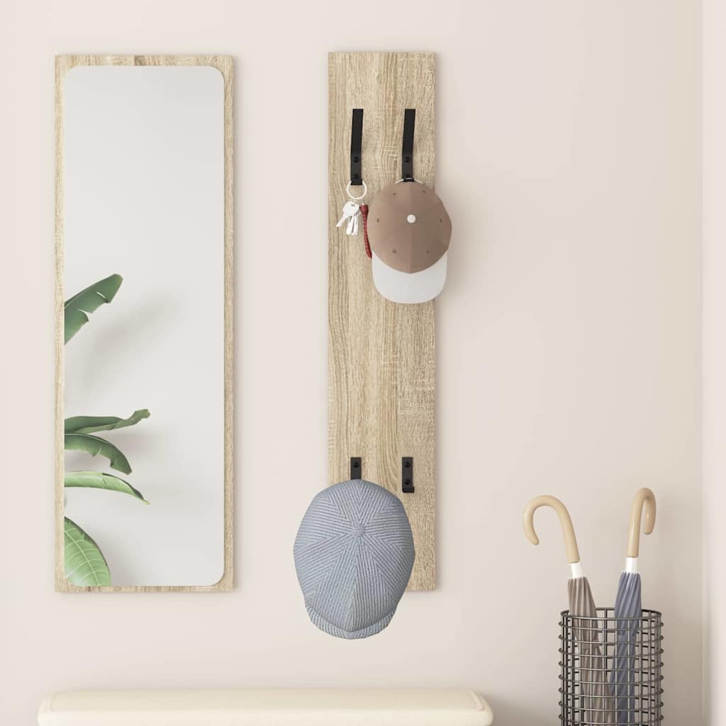 vidaXL Wall-Mounted Coat Rack Sonoma oak 20 x 1.5 x 100 cm