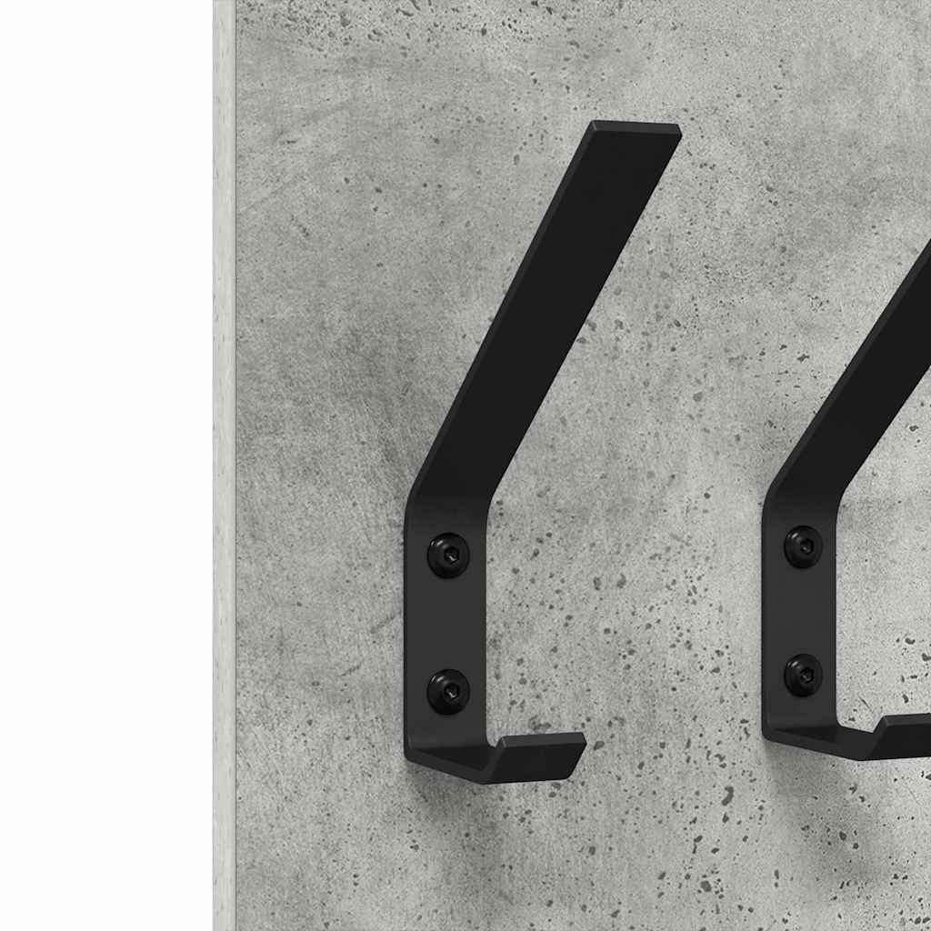 vidaXL Wall-Mounted Coat Rack Concrete Grey 20 x 1.5 x 100 cm