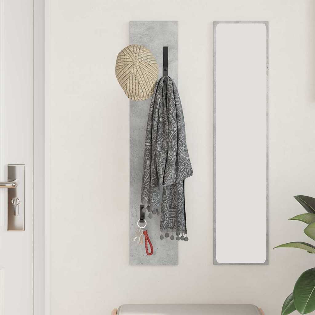 vidaXL Wall-Mounted Coat Rack Concrete Grey 20 x 1.5 x 100 cm