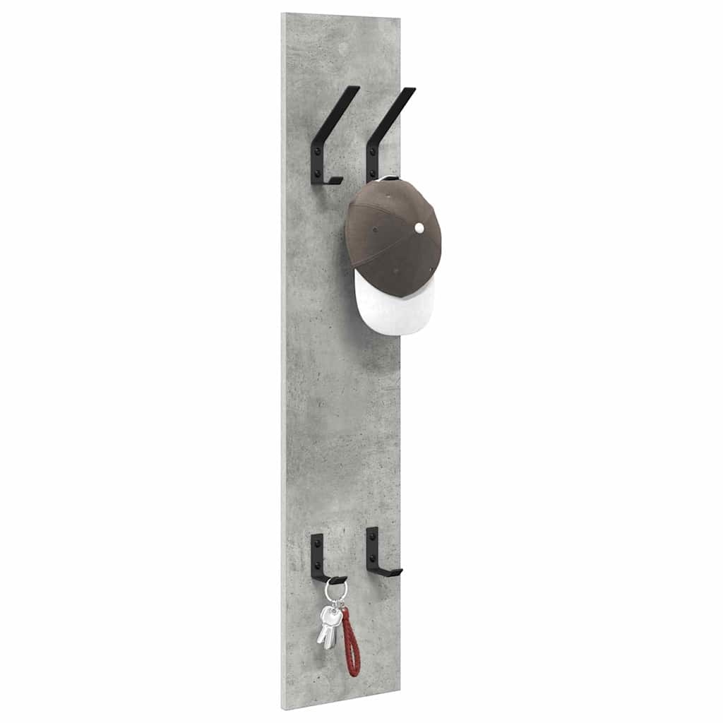 vidaXL Wall-Mounted Coat Rack Concrete Grey 20 x 1.5 x 100 cm