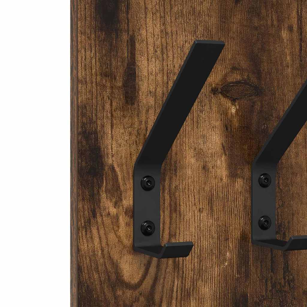 vidaXL Wall-Mounted Coat Rack Smoked Oak 20 x 1.5 x 100 cm