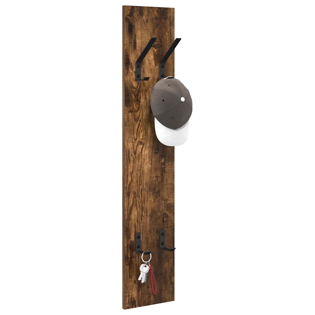 vidaXL Wall-Mounted Coat Rack Smoked Oak 20 x 1.5 x 100 cm