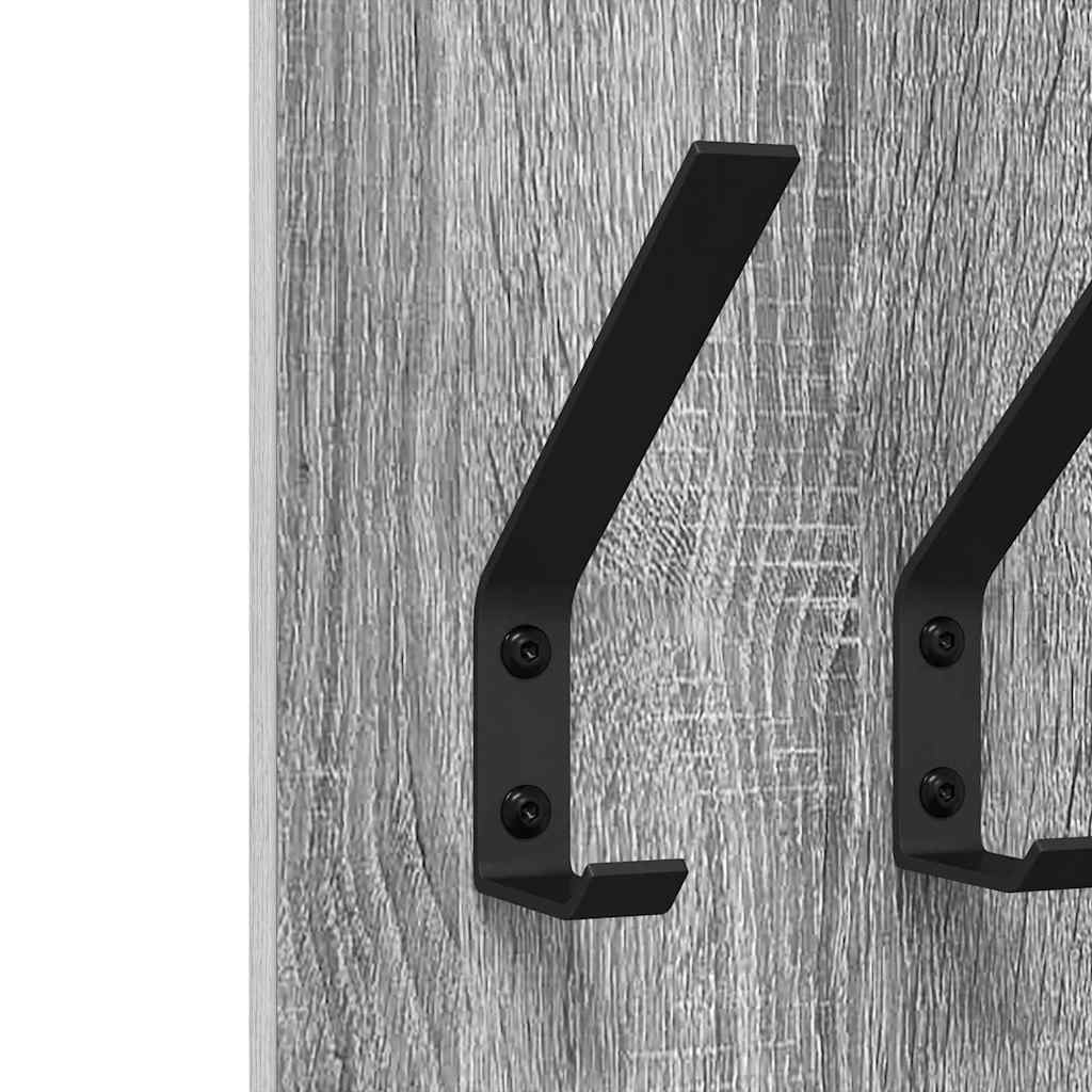vidaXL Wall-Mounted Coat Rack Grey Sonoma 20 x 1.5 x 100 cm