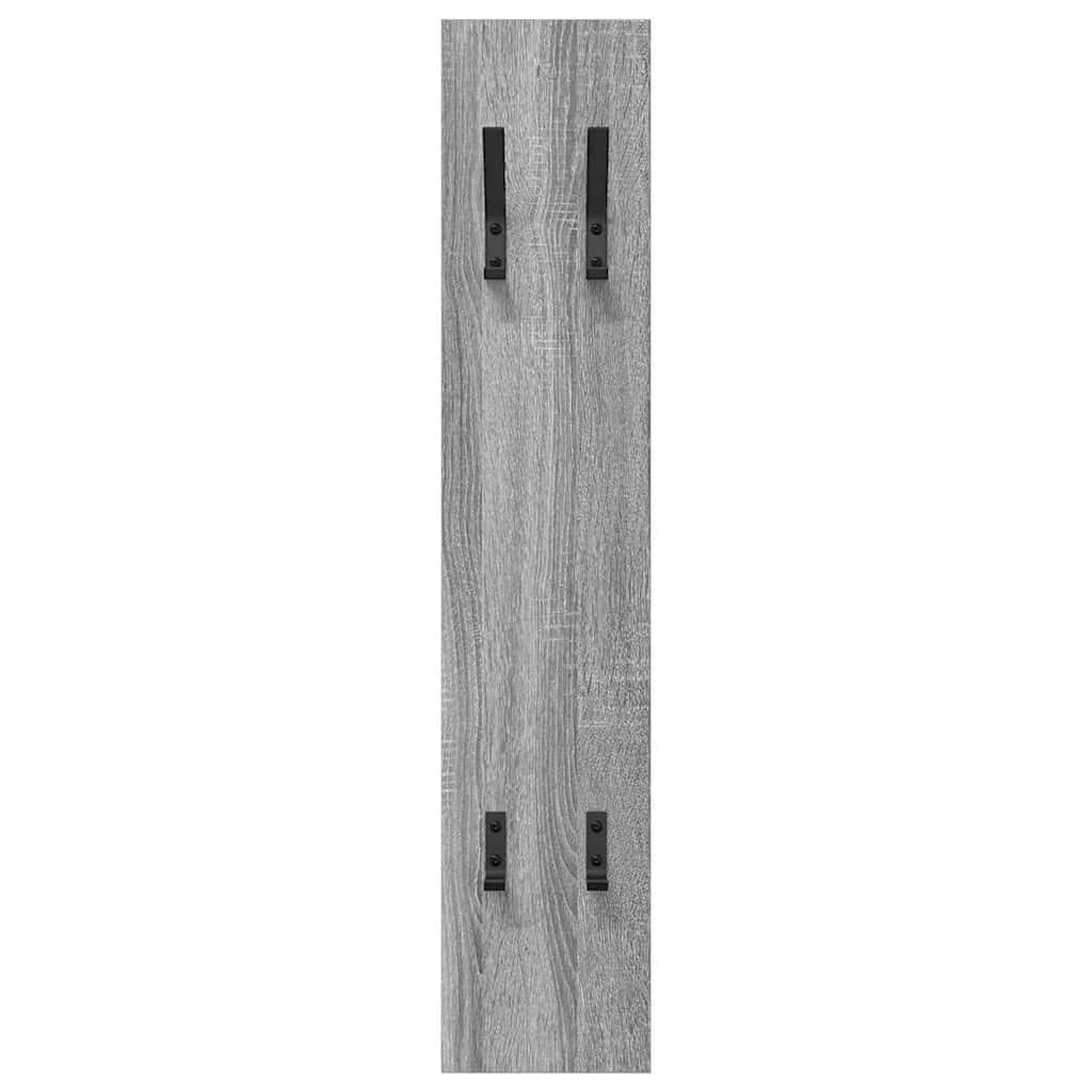 vidaXL Wall-Mounted Coat Rack Grey Sonoma 20 x 1.5 x 100 cm