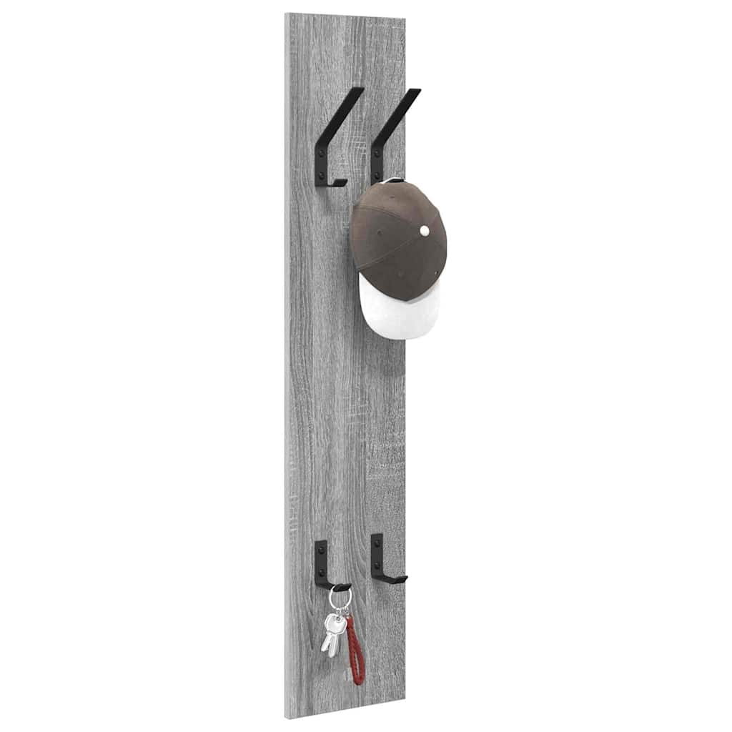 vidaXL Wall-Mounted Coat Rack Grey Sonoma 20 x 1.5 x 100 cm