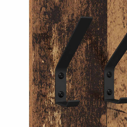 vidaXL Wall-Mounted Coat Rack Wall-mounted Old Wood 20 x 1.5 x 100 cm
